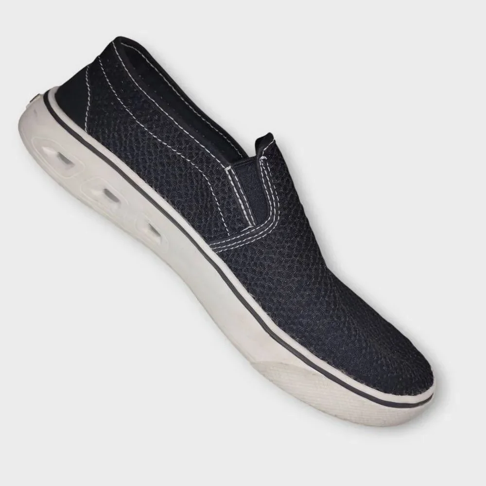 Columbia Mens Shoes Sz 9.5 Black Fabric Slip Ons Comfort Casual Preppy Fisherman
